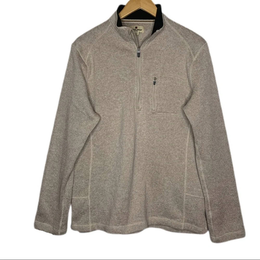 Woolrich Quarter Zip Sweater‎ Tan Size Medium